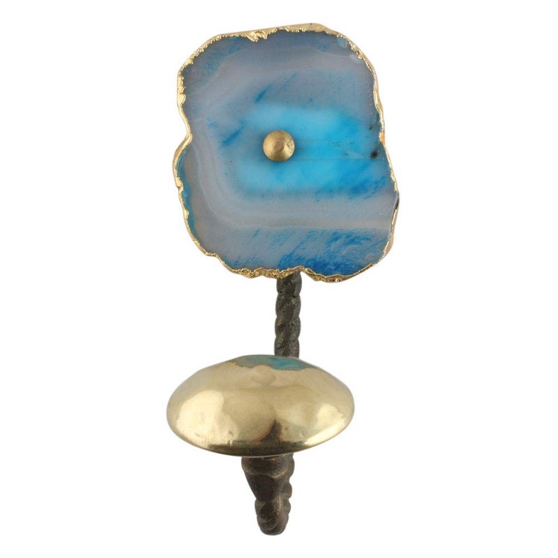 Indian-Shelf IndianShelf Handmade Agate Hooks Hangers Wall Holders Hanging Coat Key Towel Clothes Bathroom Heavy Duty Stone_Aqua_5 Inches1 Piece - Image 2