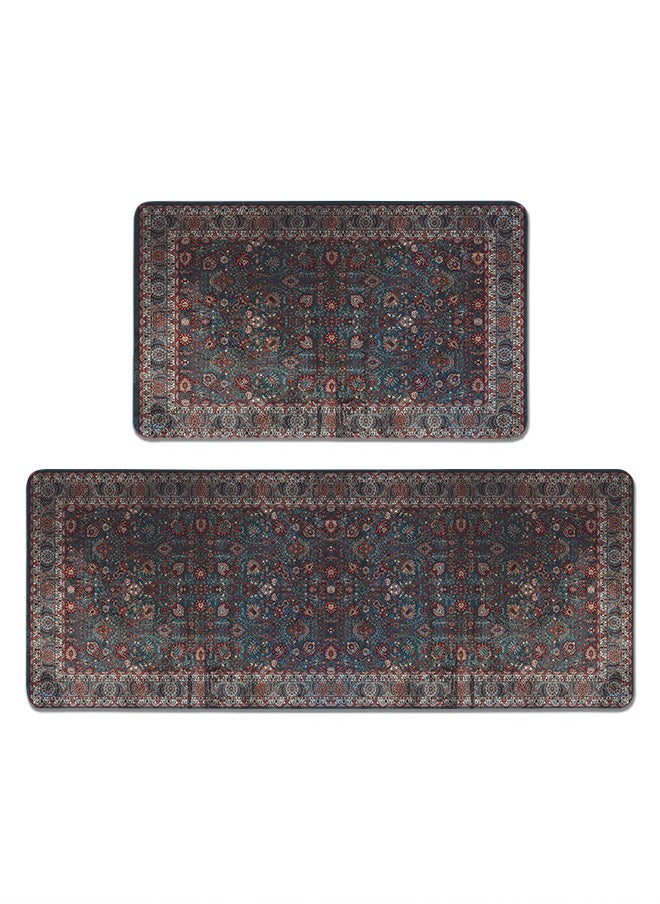 Generic 2 PCS Kitchen Floor Mats Rugs Set, Cushion Floor Carpet, Waterproof, Oil Resistant and Anti-Fatigue PU Standing Mat for Kitchen, Floor, Office, Sink, Laundry 45*75CM+45*120CM  - Image 1
