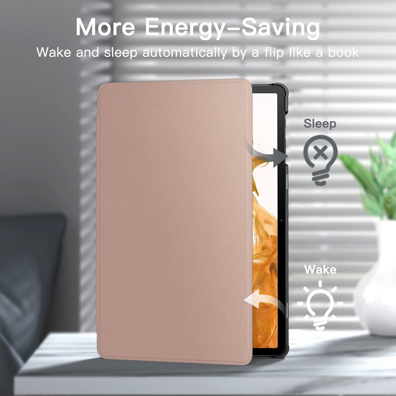 JETech Case for Samsung Galaxy Tab S8 Plus 2022 / S7 FE 2021 / S7 Plus 2020 12.4-Inch with S Pen Holder, Slim Folio Stand Protective Tablet Cover, Multi-Angle Viewing (Rose Gold) - Image 5