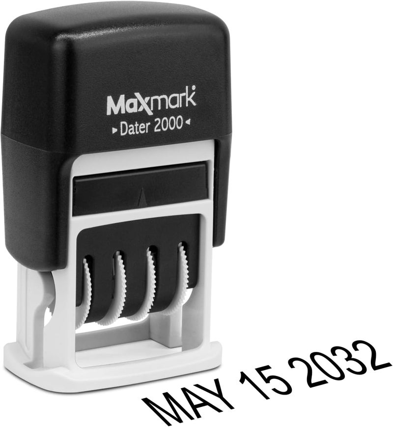 ماكس مارك MaxMark Dater 2000، ختم تاريخ صغير يعمل بنفسه باستخدام حبر أسود - Image 1