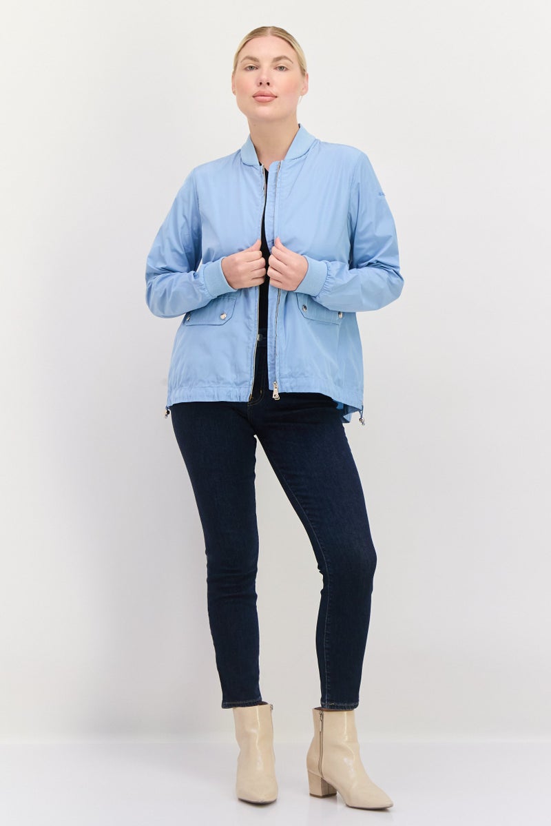 GEOX Women Brand Logo Windbreaker Jacket, Dusty Blue - Image 4