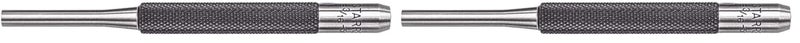 Starrett Drive Pin Punch with Knurled Grip for Driving Pins Into or Out of a Workpiece - Hardened and Tempered Steel, 4" Length, 3/16" Punch Diameter - 565E (Pack of 2) - Image 1