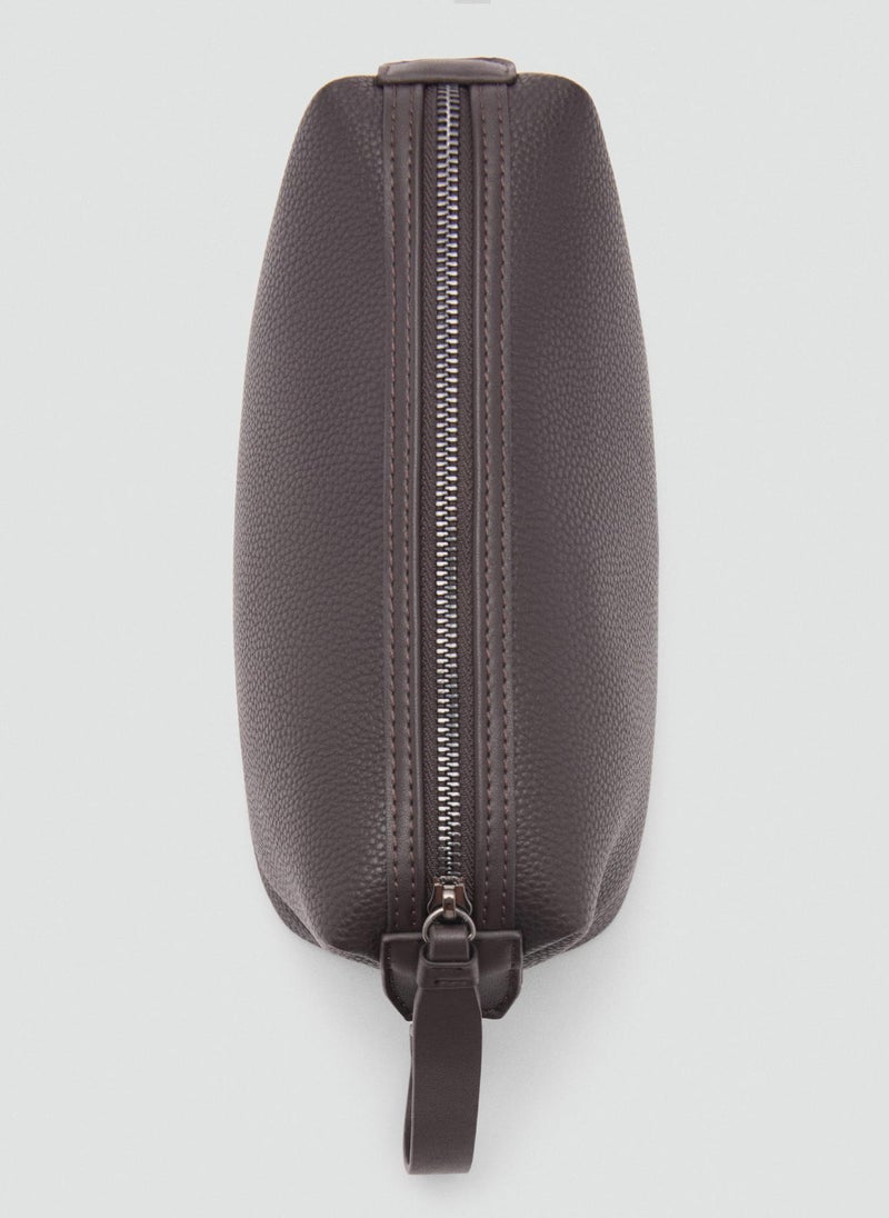 Mango Man Contrast-Strap Pebbled Cosmetic Bag  - Image 2