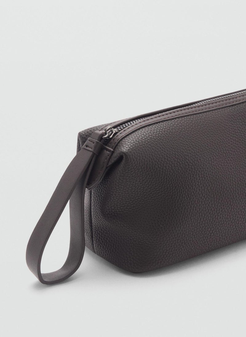 Mango Man Contrast-Strap Pebbled Cosmetic Bag  - Image 3