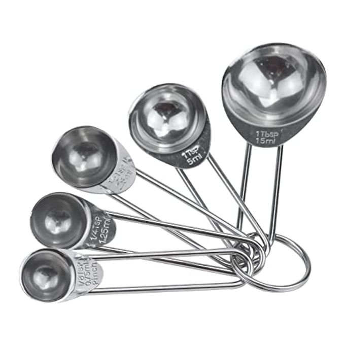 Antrader Measuring Spoons, Stainless Steel 5-Piece Measuring Spoon Cups Set- 1/8 tsp, 1/4 tsp, 1/2 tsp, 1 tsp & 1 tbsp for Measuring Dry and Liquid Ingredients
