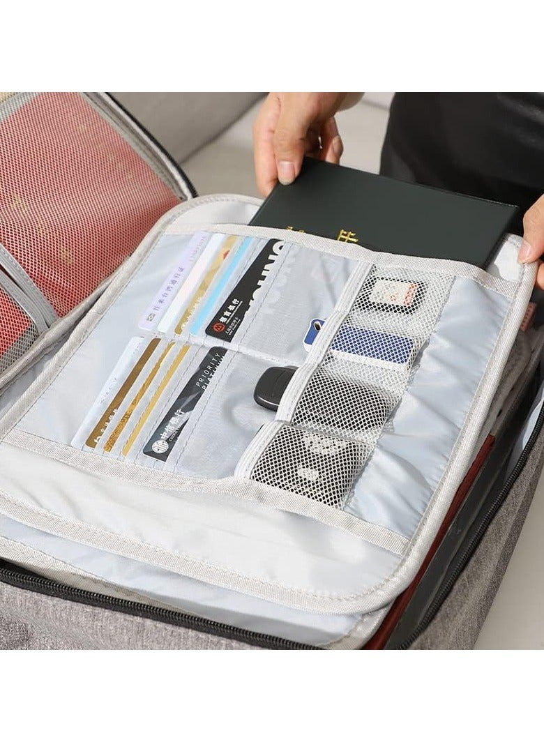 Tediline Document Storage Bag With Lock, Grey - Durable and Lightweight Organizer With Multiple Compartments for Files, Papers, and Documents of All Sizes - Image 2