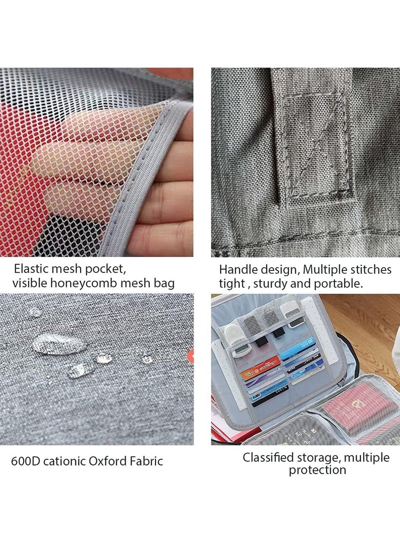 Tediline Document Storage Bag With Lock, Grey - Durable and Lightweight Organizer With Multiple Compartments for Files, Papers, and Documents of All Sizes - Image 5