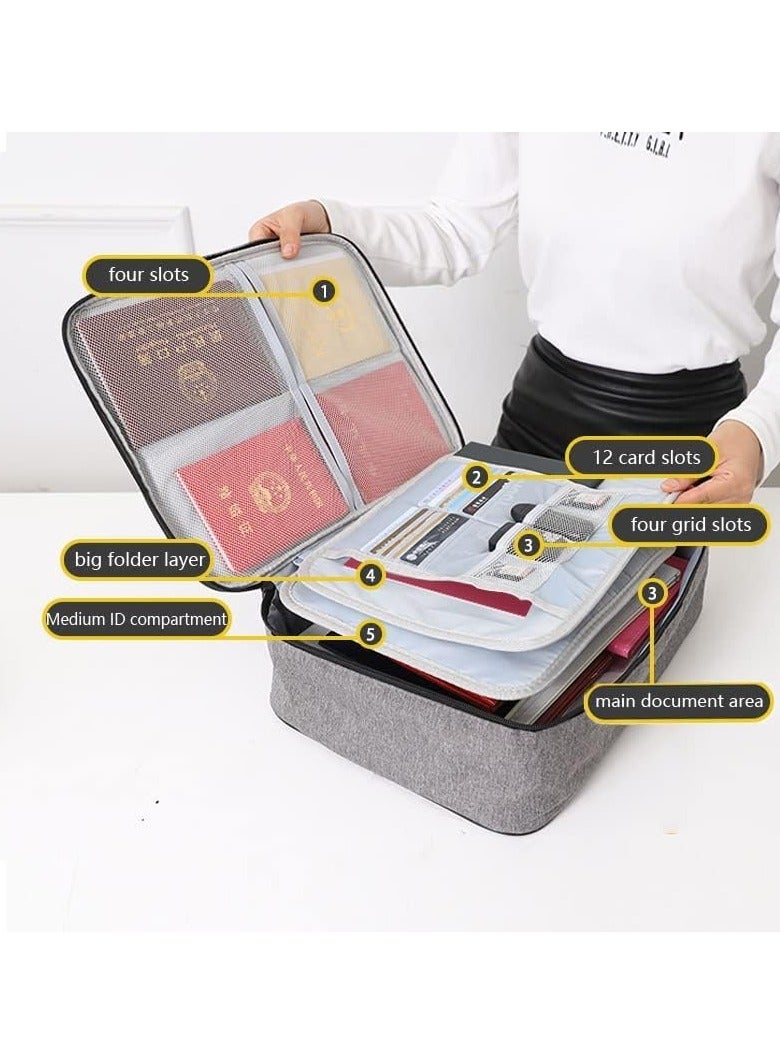 Tediline Document Storage Bag With Lock, Grey - Durable and Lightweight Organizer With Multiple Compartments for Files, Papers, and Documents of All Sizes - Image 4