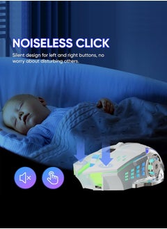 HEROCKX Gaming Mouse Multicolor RGB Backlight Wireless Gaming Mouse for Laptops Charging 2.4G+Bluetooth Dual Mode (White)  - Image 5