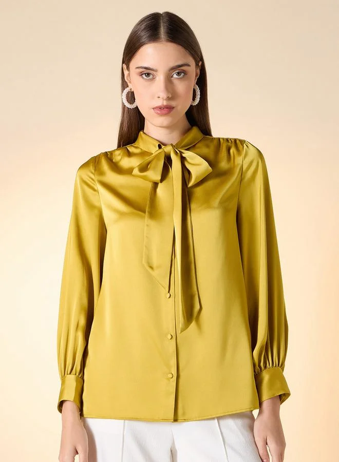 ايكونيك قميص بياقة فيونكة وأكمام طويلة من آيكونيك