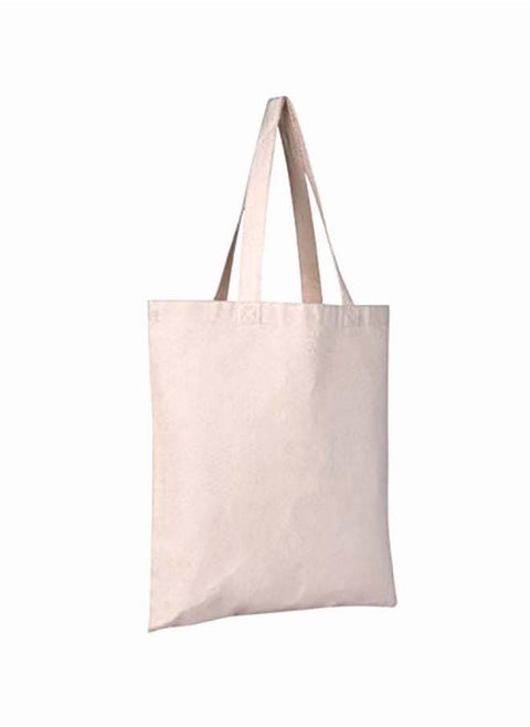 10PCS Canvas Bag Handbag Large Capacity Solid Color Foldable Reusable Lightweight Shopping Bag