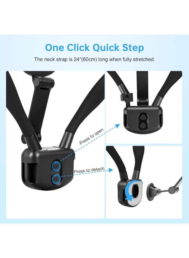 inston Magnetic Neck Mount, Neck Holder for Action Camera & Phone, Hands Free POV/Vlog Video Filming, 4 in 1 Phone Chest Mount for Cooking/Riding/Indoor/Outdoor - Image 5
