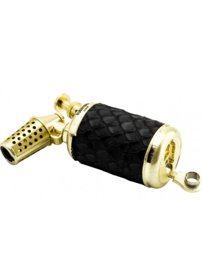 Lubinski Luxury Metal Antique Design Lighter With Punch Single Jet Flame Torch Butane Gas Lighter With Puncher Black Gift Box  - Image 3