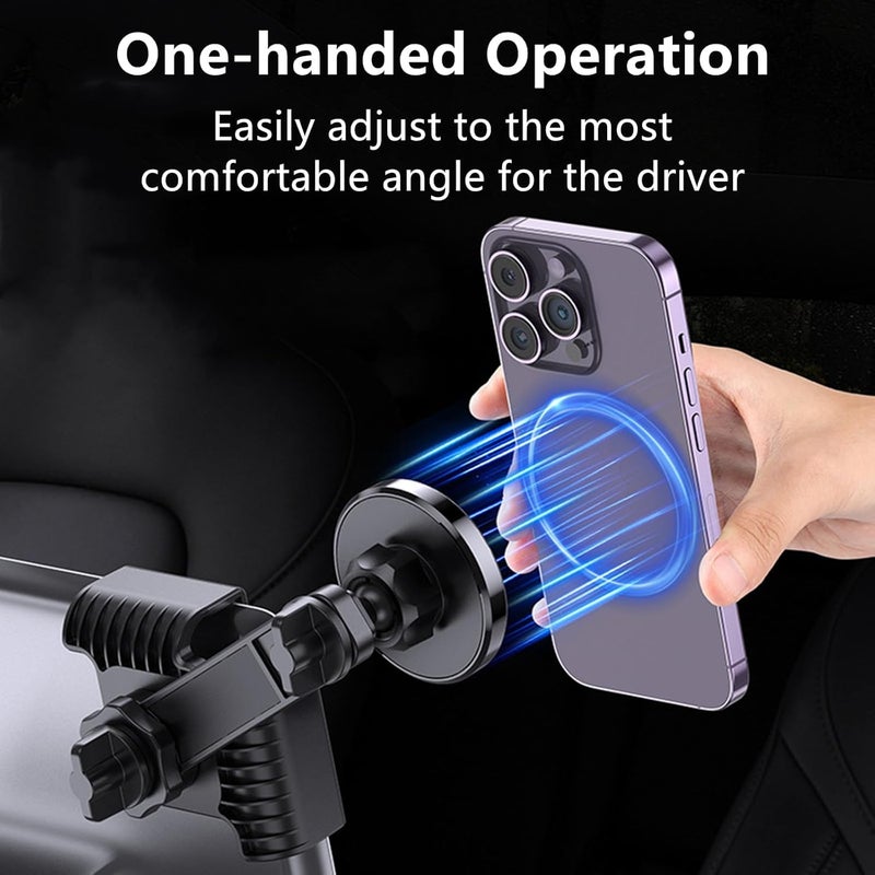 KASTWAVE Tesla Phone Mount, Strongest Magnet Power Magnetic Car Phone Holder Mount for Tesla 3/Y Accessories Fits for All iPhone & Android Phones - with Magnetic Ring - Image 5