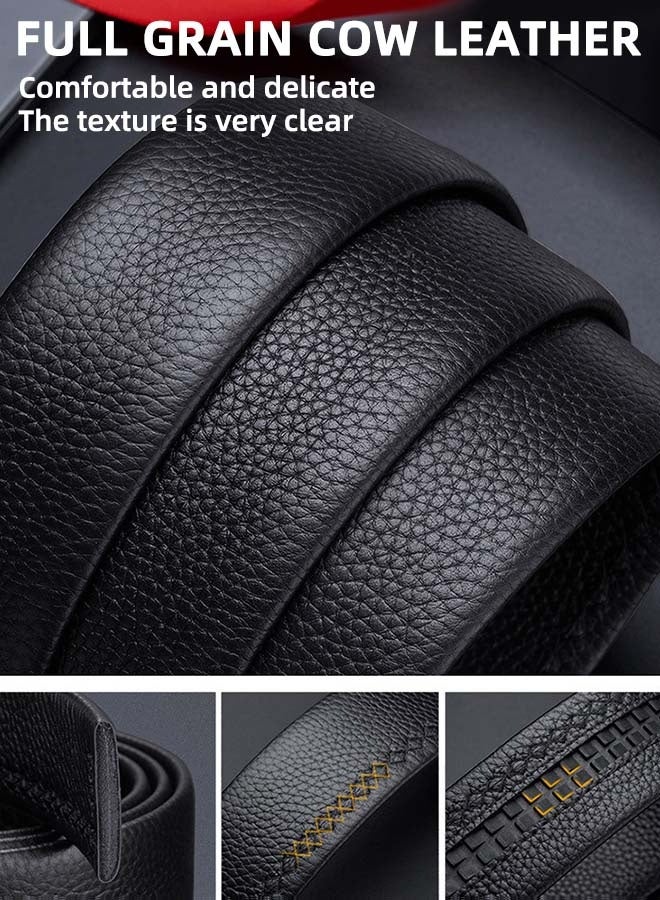 Premium Men'S Internal Buckle Leather Belt – Hidden Tail Design, Top-Grain Cowhide Dress Belt For Business & Casual Wear (3.5cm, Black) - Image 5