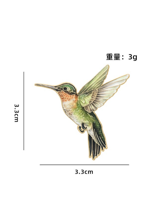 Luxury & Trendy Crystal Rhinestone Accessory Brooch Pin for Women, for clothes and Bags Fashion Enamel Available in different shapes and colors Gold/Silver (Hummingbird 2) - Image 2