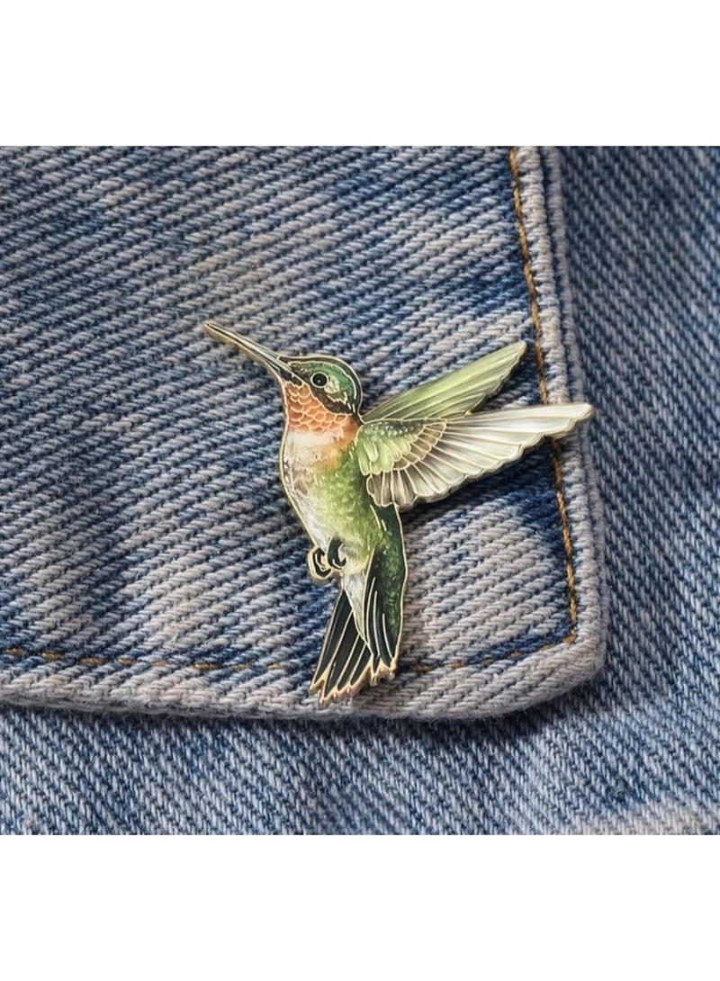 Luxury & Trendy Crystal Rhinestone Accessory Brooch Pin for Women, for clothes and Bags Fashion Enamel Available in different shapes and colors Gold/Silver (Hummingbird 2) - Image 4