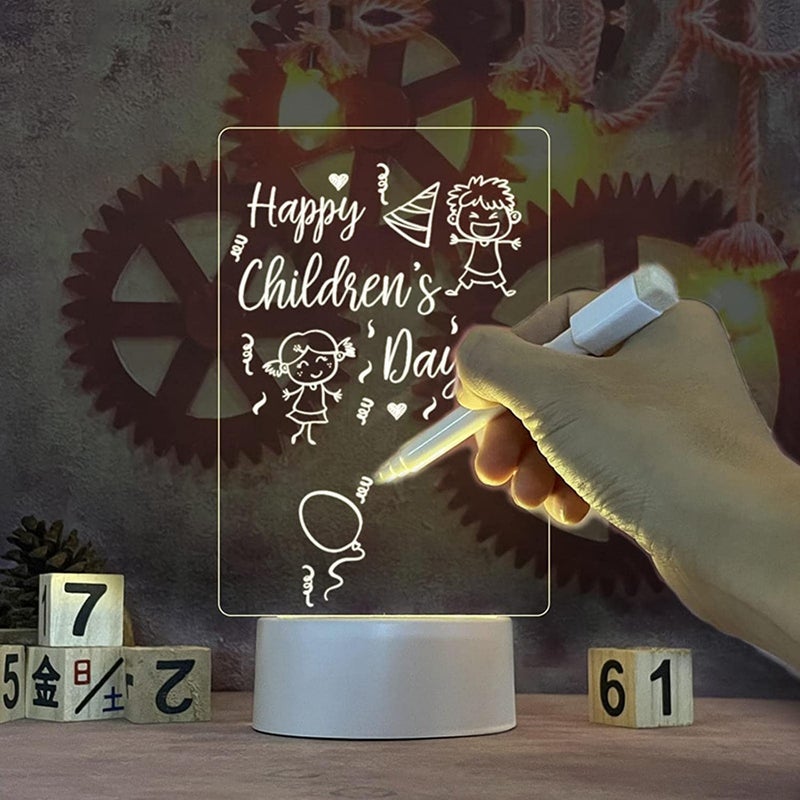 Light Up Dry Erase Board | Clear Dry Erase Board Calendar with Light - Clear Whiteboard with Stand for Desk, Acrylic Tablet for Office and School - Image 4