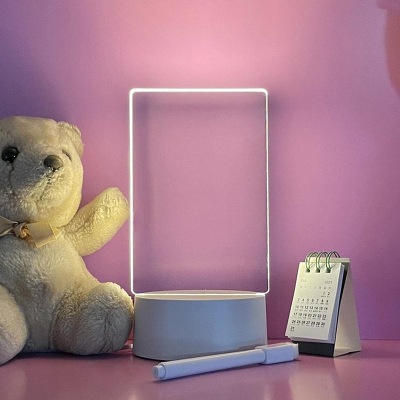 Light Up Dry Erase Board | Clear Dry Erase Board Calendar with Light - Clear Whiteboard with Stand for Desk, Acrylic Tablet for Office and School - Image 1