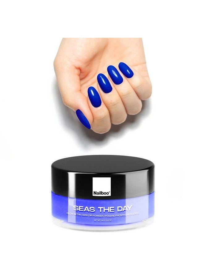 Nailboo - Nailboo Premium (Glowinthedark Blue) Seas The Day Nail Dip Powder Diy Nails Dip Powder Longlasting Dip Nails Nail Dip Strengthener No Uv Lamp Needed For Use With Nailboo Essential Liquids - Image 1