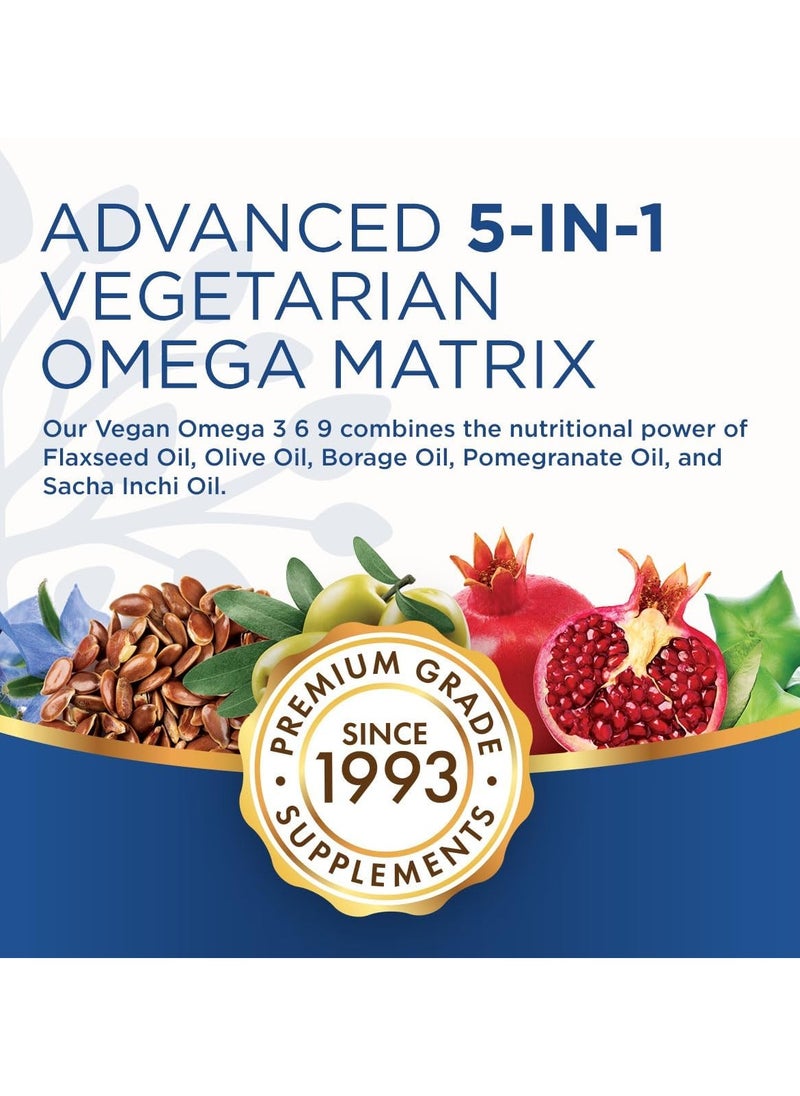Purity Products - Vegan Omega 3-6-9, Cardiovascular, Brain, Skin and Eye Health, 60 Vegetarian Softgels - Image 1