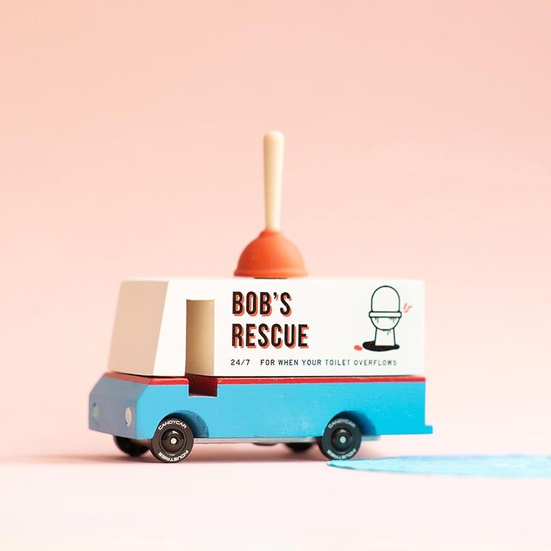 CANDYCAR Candylab Toys Wooden Plumbing Van - Modern Vintage Style Collectible Kids Toy Car - Image 3