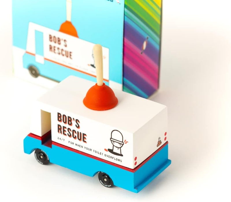 CANDYCAR Candylab Toys Wooden Plumbing Van - Modern Vintage Style Collectible Kids Toy Car - Image 2