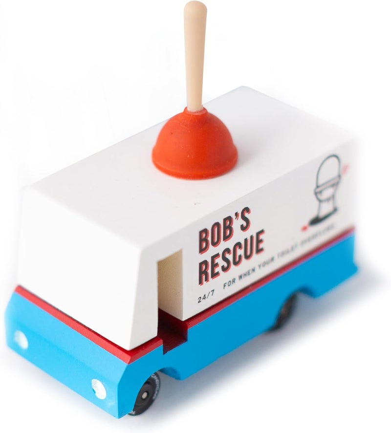 CANDYCAR Candylab Toys Wooden Plumbing Van - Modern Vintage Style Collectible Kids Toy Car - Image 1