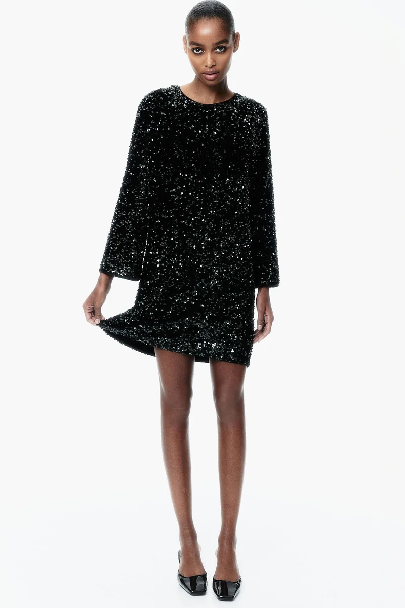 اتش اند ام Sequined A-Line Dress