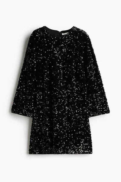 H&M Sequined A-Line Dress