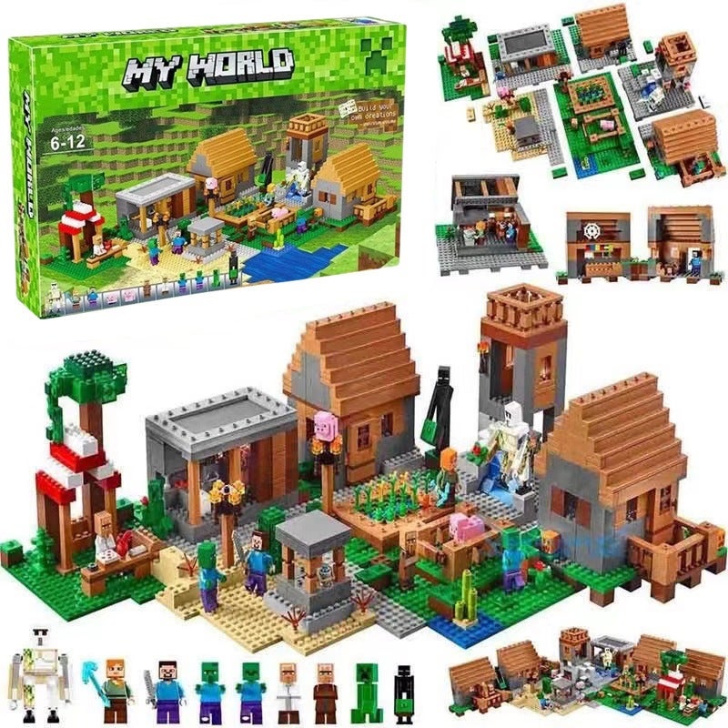 Minecraft Village Building Blocks Set Compatible with LEGO 21128 - Image 3