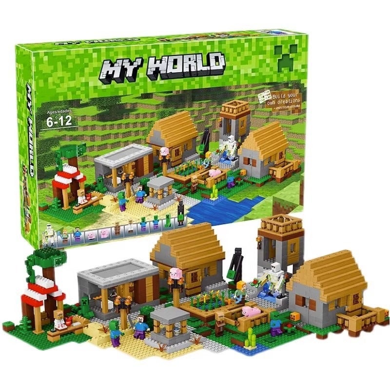 Minecraft Village Building Blocks Set Compatible with LEGO 21128 - Image 1