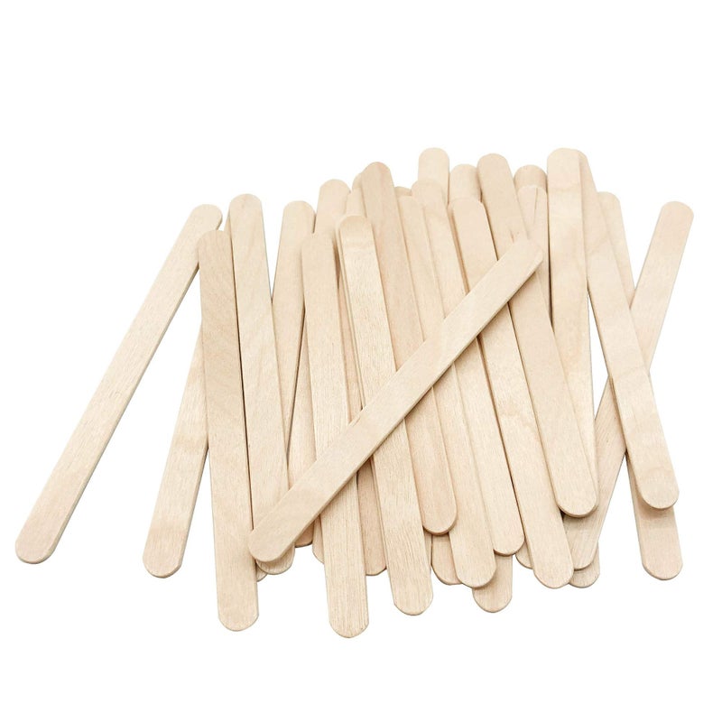 KTOJOY 200 Pcs Craft Sticks Ice Cream Sticks Natural Wood Popsicle Craft Sticks 4.5 inch Length Treat Sticks Ice Pop Sticks for DIY Crafts - Image 1