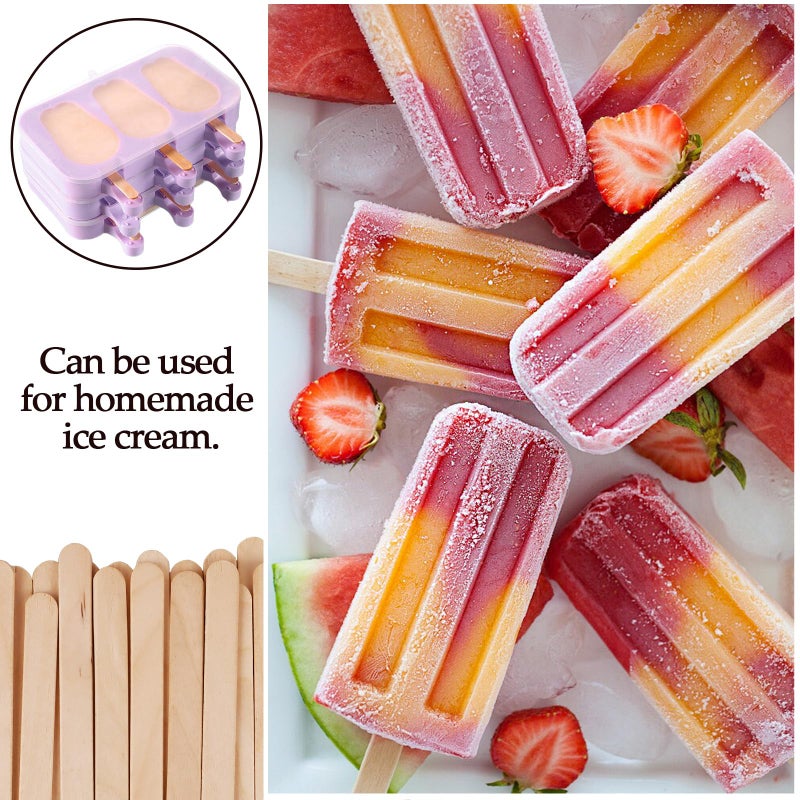 KTOJOY 200 Pcs Craft Sticks Ice Cream Sticks Natural Wood Popsicle Craft Sticks 4.5 inch Length Treat Sticks Ice Pop Sticks for DIY Crafts - Image 5