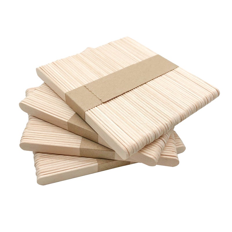 KTOJOY 200 Pcs Craft Sticks Ice Cream Sticks Natural Wood Popsicle Craft Sticks 4.5 inch Length Treat Sticks Ice Pop Sticks for DIY Crafts - Image 2