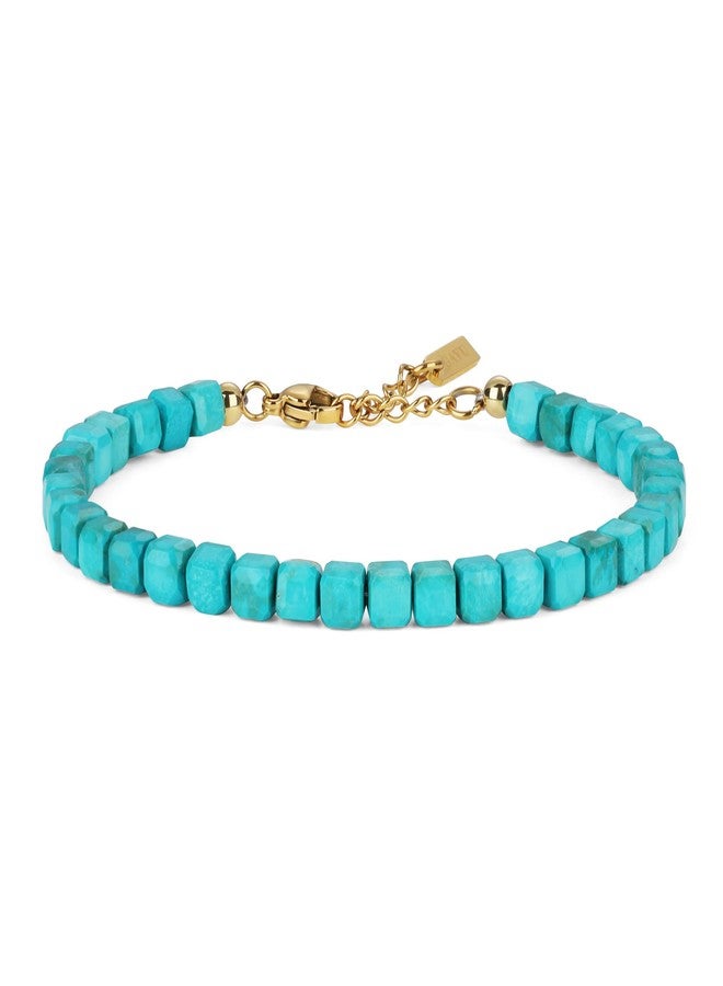 GAVU Turquoise Bracelet for Women, Healing Crystal Bracelet for Women 5mm - Image 1