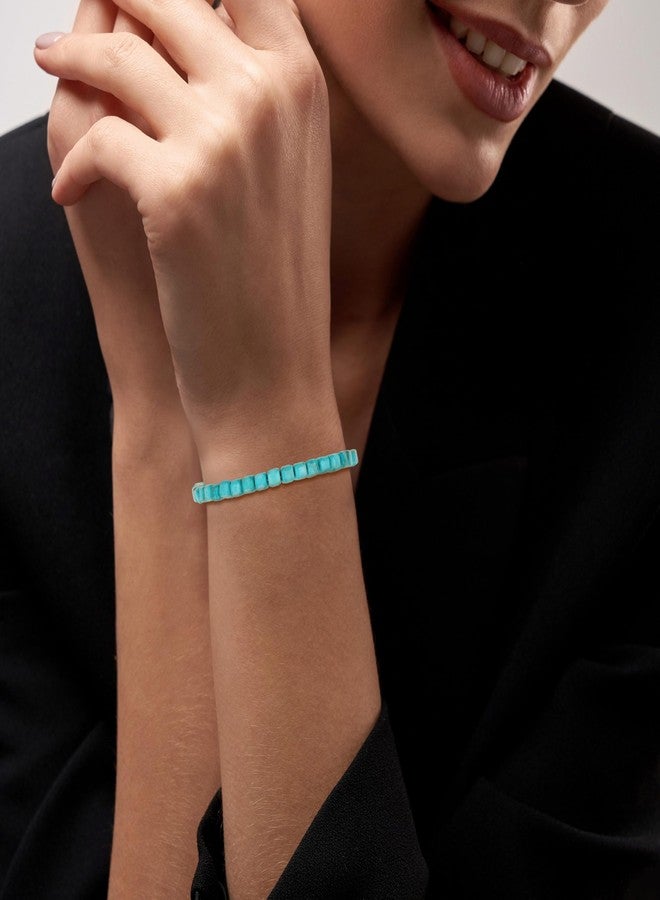 GAVU Turquoise Bracelet for Women, Healing Crystal Bracelet for Women 5mm - Image 2