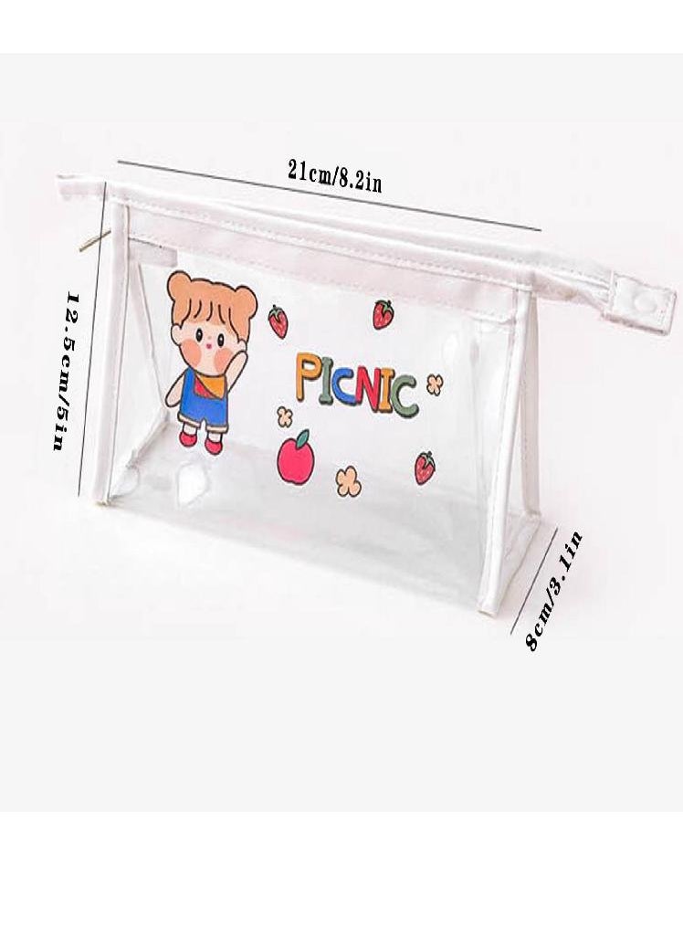 Eckek - Sagit Large-capacity Transparent Pencil Case Storage Bag Stationery Box Stationery Bag - Image 1