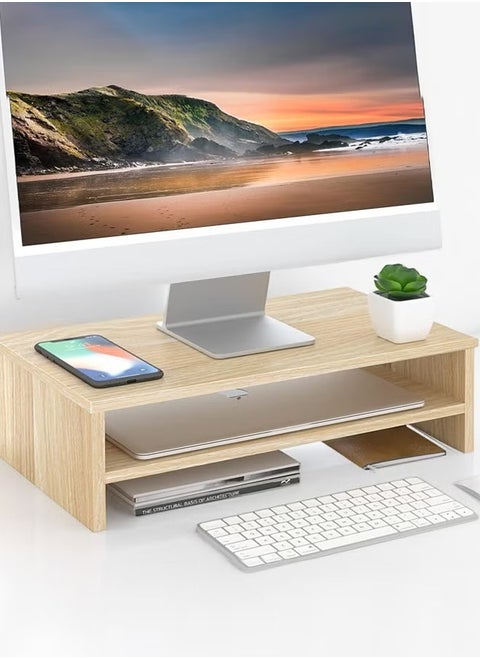 Monitor Stand Riser,2 Tier Computer Monitor Stand With 3 Tier Storage Shelf Desktop Organizer,For Office And Home Use