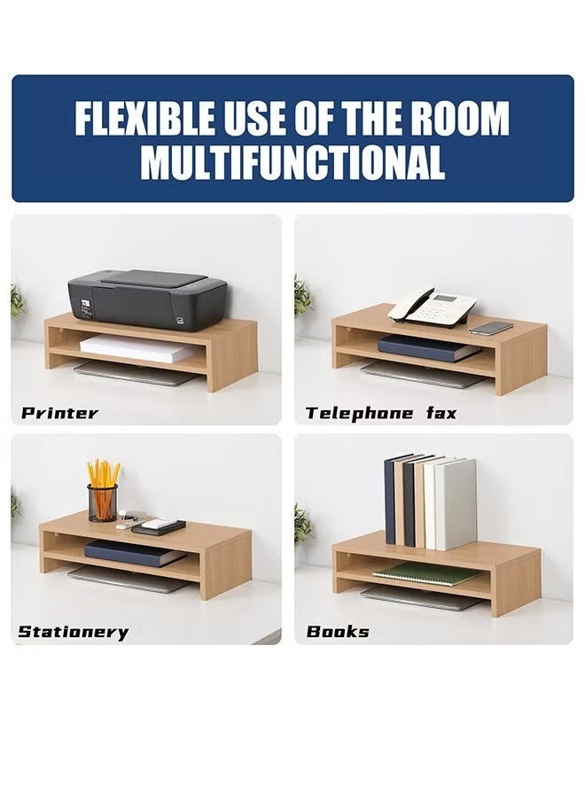 Monitor Stand Riser,2 Tier Computer Monitor Stand With 3 Tier Storage Shelf Desktop Organizer,For Office And Home Use