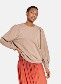 Sweatshirt with balloon sleeves