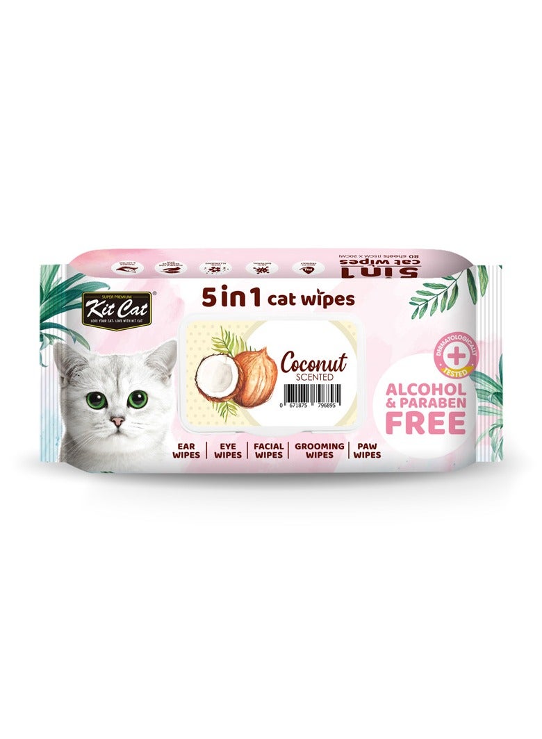 كيت كات مناديل كيت كات 5 في 1 للقطط برائحة جوز الهند، قطعتين - Image 2