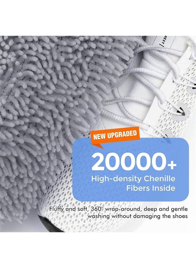 HOMESTAR 2Pcs Shoe Washing Bag, Fluffy Fibers Keep 360° Wrap-around Cleaning, Trainer Washing Machine Bag, Shoe Laundry Bag with Durable Hidden Zipper, Grey - Image 3