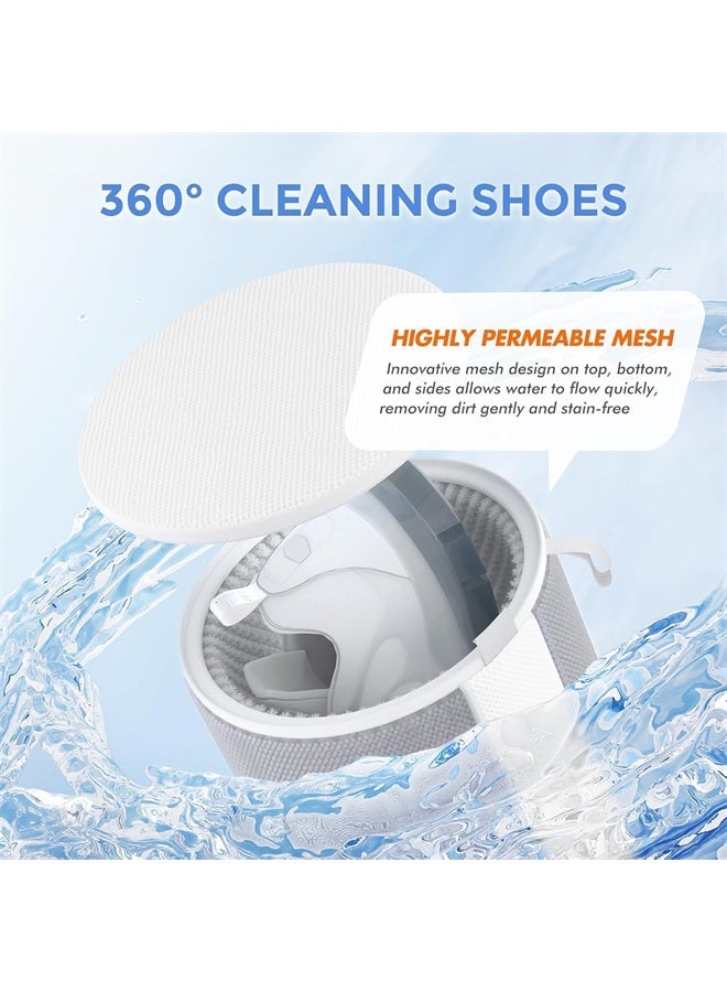 HOMESTAR 2Pcs Shoe Washing Bag, Fluffy Fibers Keep 360° Wrap-around Cleaning, Trainer Washing Machine Bag, Shoe Laundry Bag with Durable Hidden Zipper, Grey - Image 2