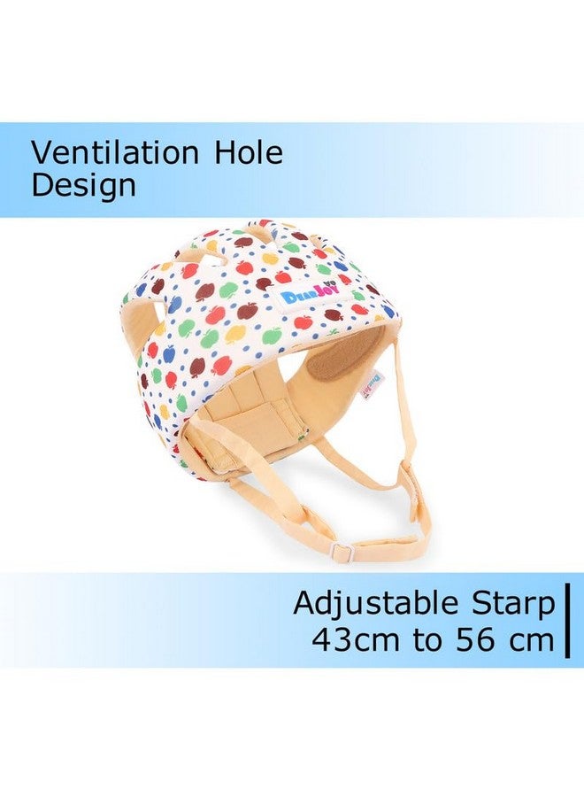 دير جوي واقي رأس الطفل لسلامة الأطفال من عمر 6 أشهر إلى 3 سنوات - خوذة أمان للأطفال مع تهوية مناسبة وحماية من الزوايا + واقيات ركبة للأطفال أثناء الزحف (طبعة آبل)، عبوة من قطعة واحدة، متعدد الألوان - Image 3