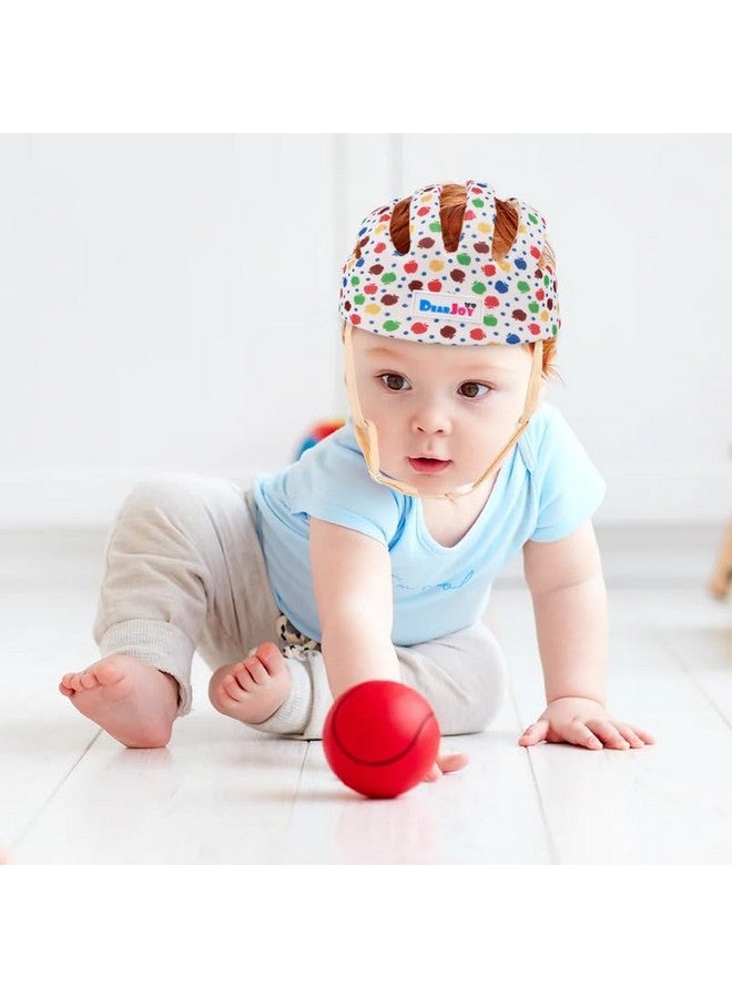 دير جوي واقي رأس الطفل لسلامة الأطفال من عمر 6 أشهر إلى 3 سنوات - خوذة أمان للأطفال مع تهوية مناسبة وحماية من الزوايا + واقيات ركبة للأطفال أثناء الزحف (طبعة آبل)، عبوة من قطعة واحدة، متعدد الألوان - Image 5