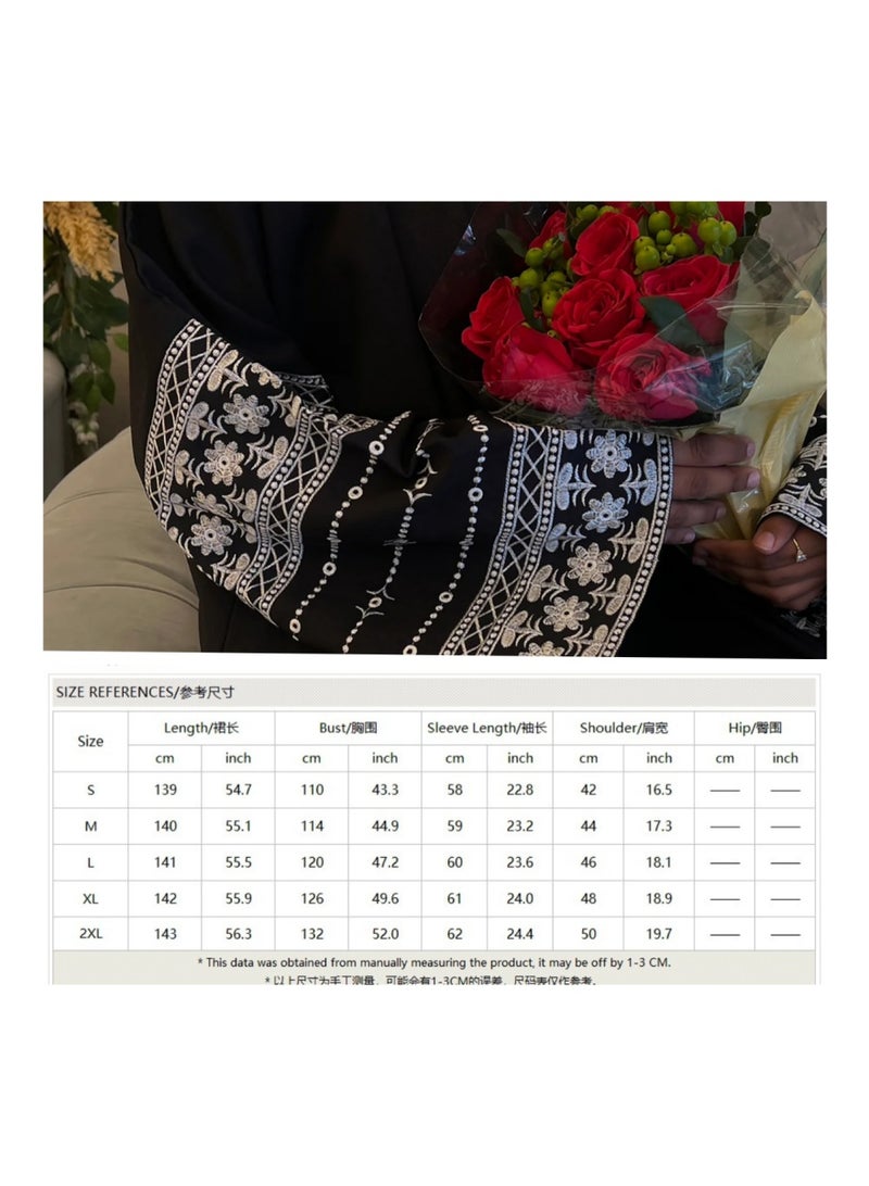 عباية مفتوحة أنيقة باللون البيج مع أكمام مطرزة - Image 5
