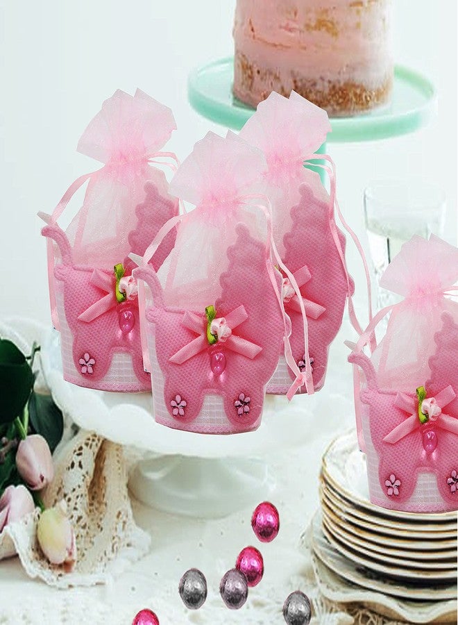 Jades : Baby Themed Favor Treat Bag- Baby Themed Party Candy Pouch-Baby Shower Treat Pouch-Baby Themed 1st Birthday Favor-Baby Themed Return Gift (Pink Set of 6 - A) - Image 3