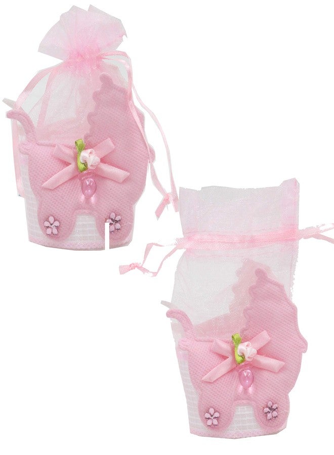 Jades : Baby Themed Favor Treat Bag- Baby Themed Party Candy Pouch-Baby Shower Treat Pouch-Baby Themed 1st Birthday Favor-Baby Themed Return Gift (Pink Set of 6 - A) - Image 1