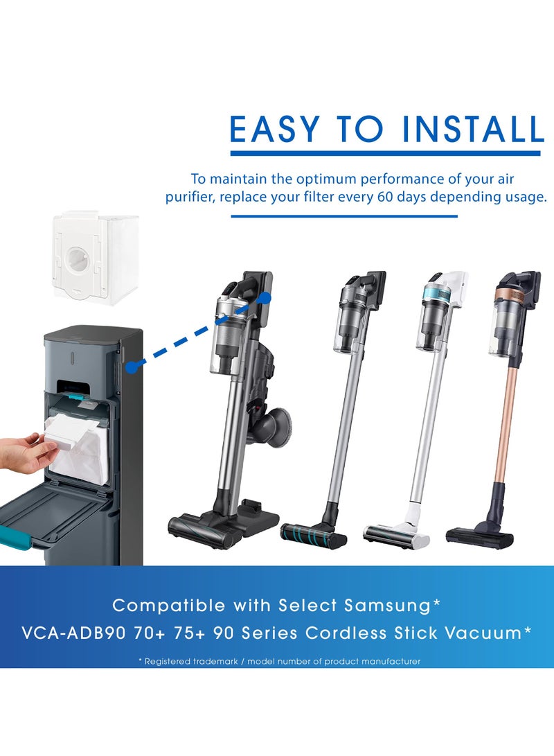 SYOSI VCA-ADB90 Dust Bag Compatible with Clean Station Dust Bags, Pack of 6 Replacement Bags for Jet Stick Cordless Vacuum Cleaners Compatibility-VCA-SAE90B/AA, VCA-SAE90A/AA  - Image 2